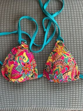 Floral Bikini Top with beading.